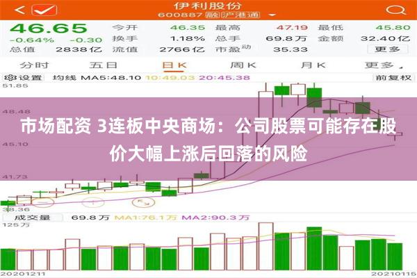 市场配资 3连板中央商场：公司股票可能存在股价大幅上涨后回落的风险